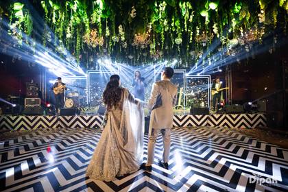 Ceiling and Stage — Sangeet decor — Alila Diwa Goa